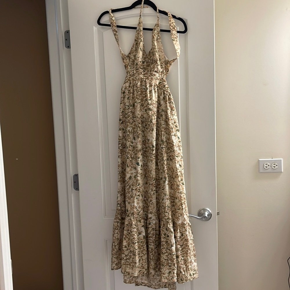 Adorable floral halter dress for summer